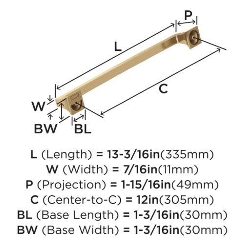 Mulholland Zinc Champagne Bronze Appliance Pull 3