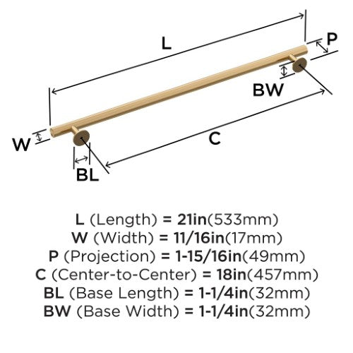 Radius Stainless Steel Champagne Bronze Appliance Pull 5