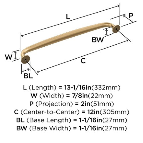 Renown Zinc Champagne Bronze Appliance Pull 4