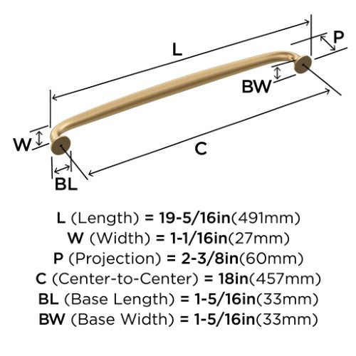 Renown Zinc Champagne Bronze Appliance Pull 3