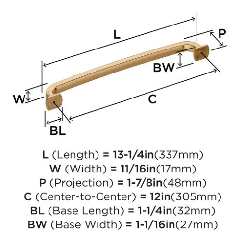 Surpass Zinc Champagne Bronze Appliance Pull 3