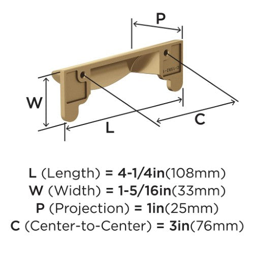 Inspirations Zinc Champagne Bronze Cabinet Pull 2