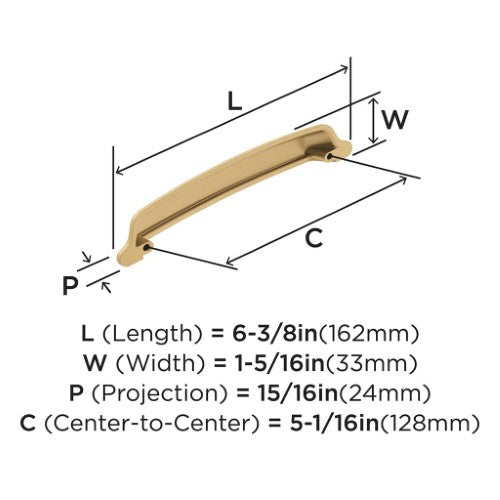 Stature Zinc Champagne Bronze Cabinet Pull 2