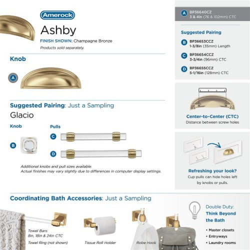 Ashby Zinc Champagne Bronze Cabinet Pull 7
