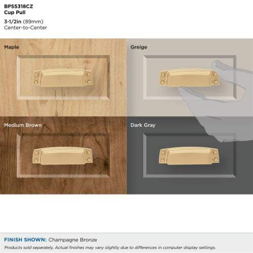 Highland Ridge Zinc Champagne Bronze Cabinet Pull 7