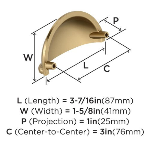Cup Pulls Zinc Champagne Bronze Cabinet Pull 2
