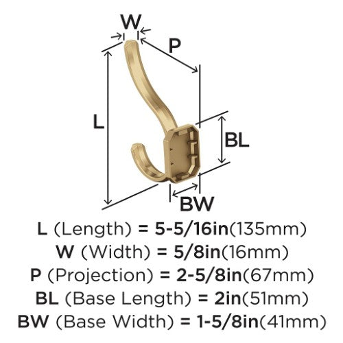 Granlyn Zinc Champagne Bronze Hook 2