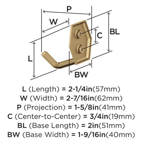 Benton Zinc Champagne Bronze Hook 2