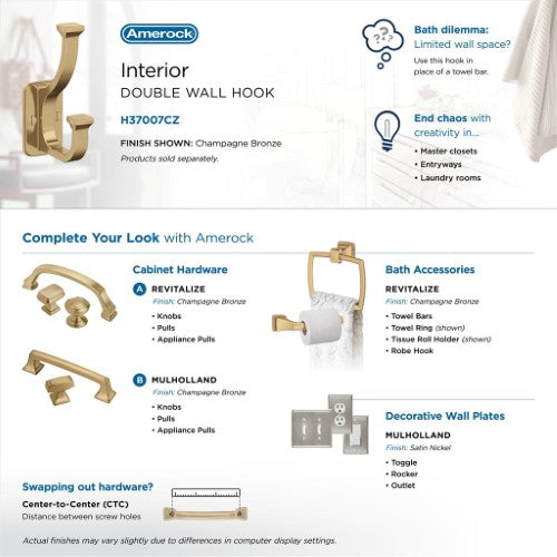 Alder Zinc Champagne Bronze Hook 9