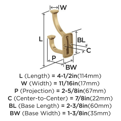 Alder Zinc Champagne Bronze Hook 2