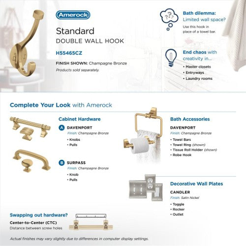 Adare Zinc Champagne Bronze Hook 5