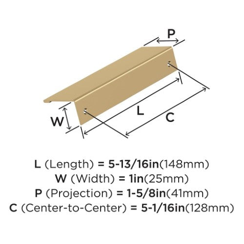 Edge Pulls Aluminum Champagne Bronze Cabinet Pull 6