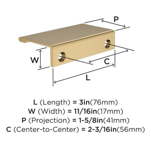 Streamline II Zinc Champagne Bronze Cabinet Pull 7