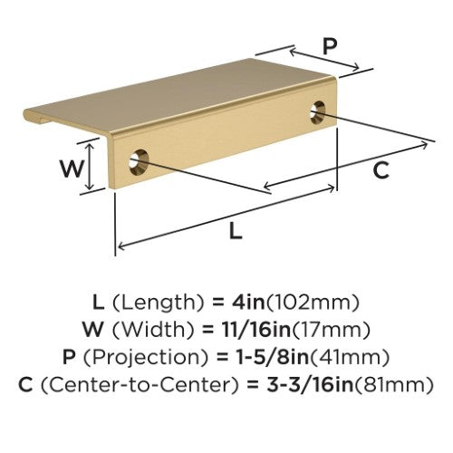 Streamline II Zinc Champagne Bronze Cabinet Pull 8