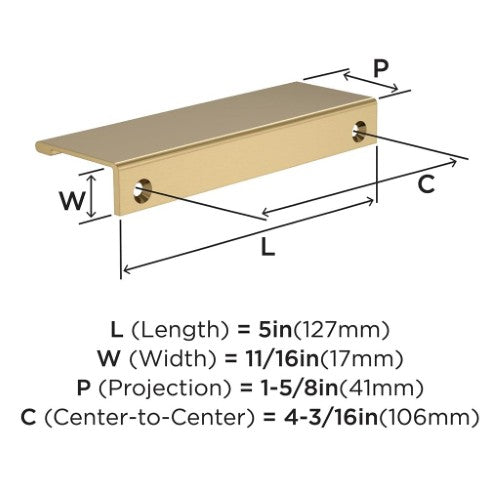 Streamline II Zinc Champagne Bronze Cabinet Pull 9