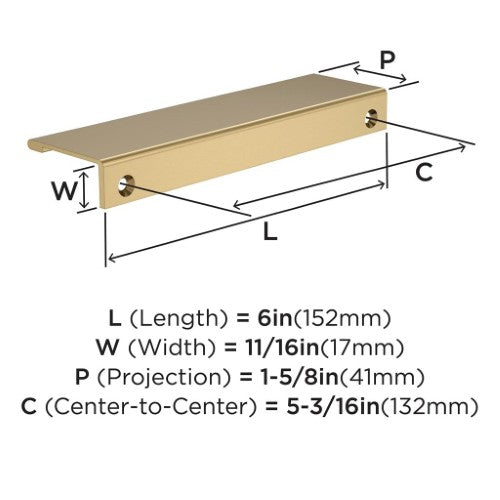 Streamline II Zinc Champagne Bronze Cabinet Pull 10