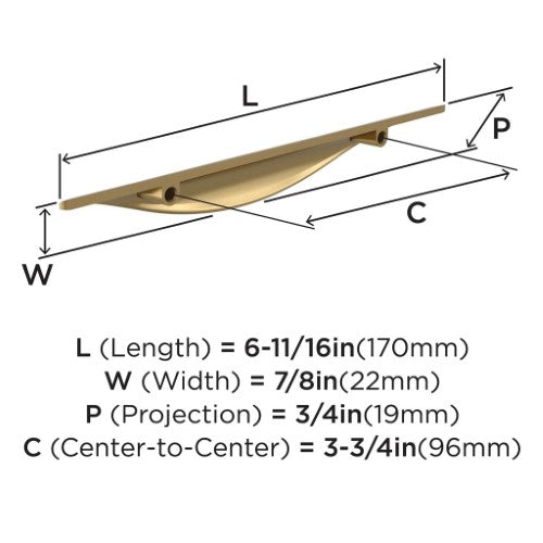 Current Zinc Champagne Bronze Cabinet Pull 6