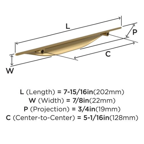 Current Zinc Champagne Bronze Cabinet Pull 7