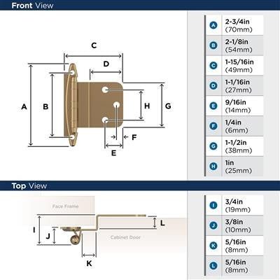 Decorative Hinges Steel Champagne Bronze Cabinet Hinge 2
