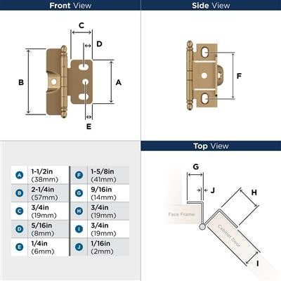 Decorative Hinges Steel Champagne Bronze Cabinet Hinge 2