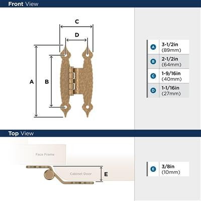 Decorative Hinges Steel Champagne Bronze Cabinet Hinge 2