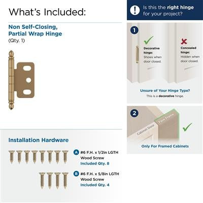 Decorative Hinges Steel Champagne Bronze Cabinet Hinge 3