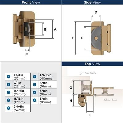 Decorative Hinges Steel Champagne Bronze Cabinet Hinge 2