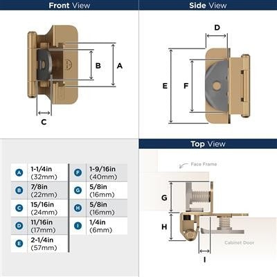 Decorative Hinges Steel Champagne Bronze Cabinet Hinge 2