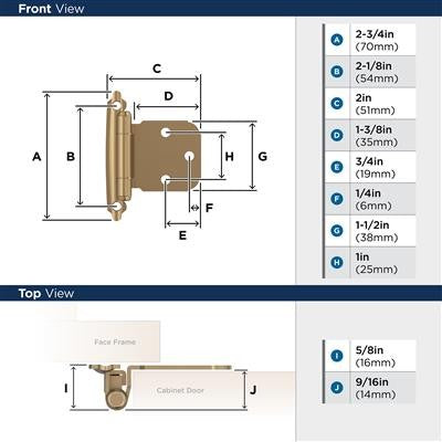 Decorative Hinges Steel Champagne Bronze Cabinet Hinge 2