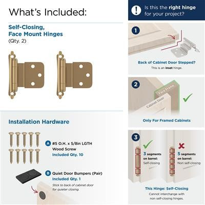 Decorative Hinges Steel Champagne Bronze Cabinet Hinge 3