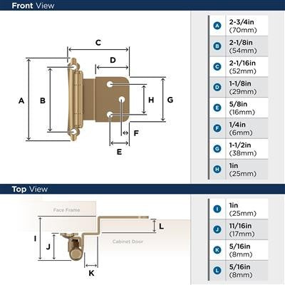Decorative Hinges Steel Champagne Bronze Cabinet Hinge 2