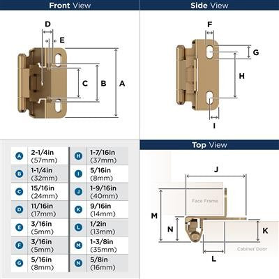 Decorative Hinges Steel Champagne Bronze Cabinet Hinge 2