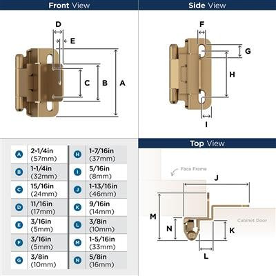 Decorative Hinges Steel Champagne Bronze Cabinet Hinge 2