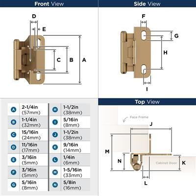 Decorative Hinges Steel Champagne Bronze Cabinet Hinge 2