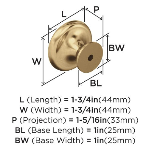 Inspirations Zinc Champagne Bronze Cabinet Knob 3