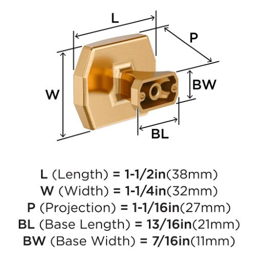 Bellamy Zinc Champagne Bronze Cabinet Knob 2