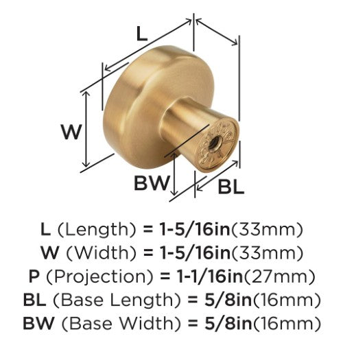 Blackrock Zinc Champagne Bronze Cabinet Knob 7
