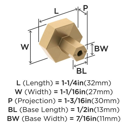 Caliber Zinc Champagne Bronze Cabinet Knob 2
