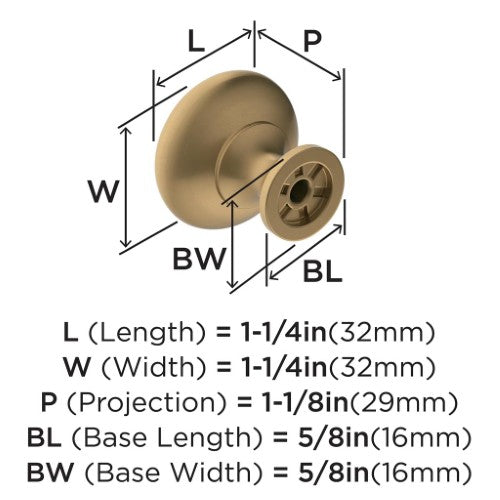 Edona Zinc Champagne Bronze Cabinet Knob 2