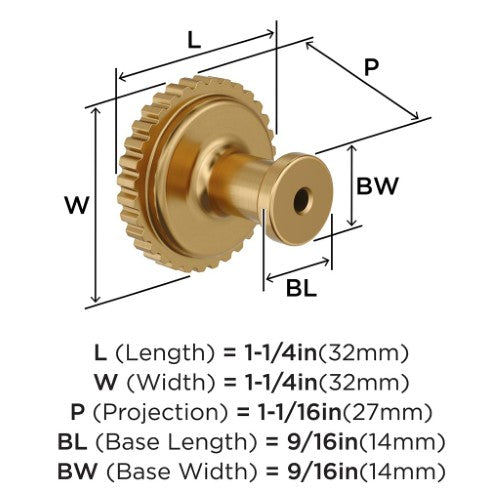 Farewind Zinc Champagne Bronze Cabinet Knob 3