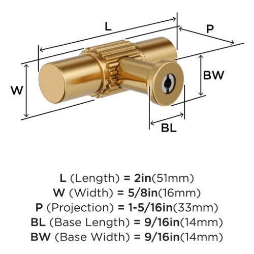 Farewind Zinc Champagne Bronze Cabinet Knob 4