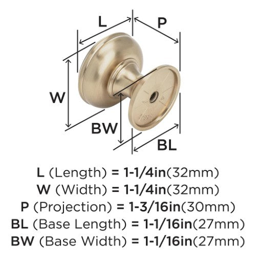 Revitalize Zinc Champagne Bronze Cabinet Knob 2