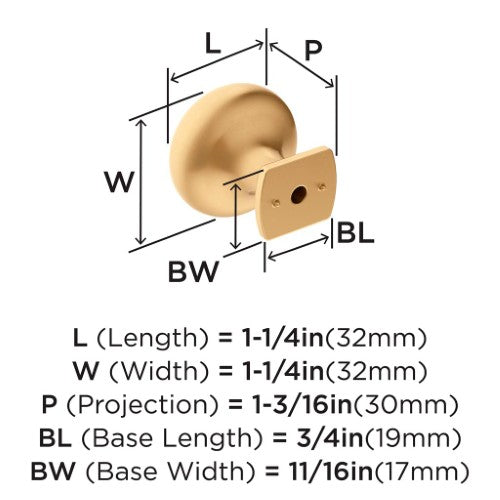Surpass Zinc Champagne Bronze Cabinet Knob 2