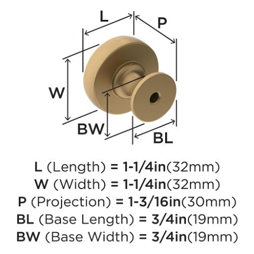 Winsome Zinc Champagne Bronze Cabinet Knob 3