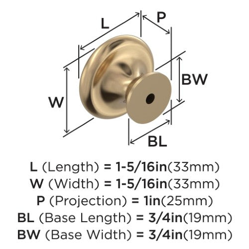 Inspirations Zinc Champagne Bronze Cabinet Knob 4