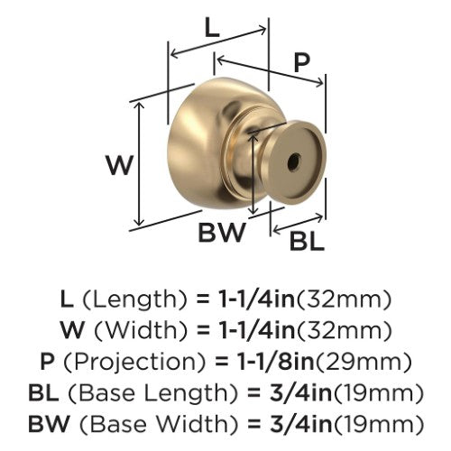 Chalice Zinc Champagne Bronze Cabinet Knob 2