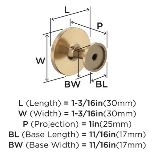 Loop Zinc Champagne Bronze Cabinet Knob 2