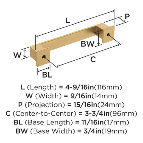 Appoint Zinc Champagne Bronze Cabinet Pull 8