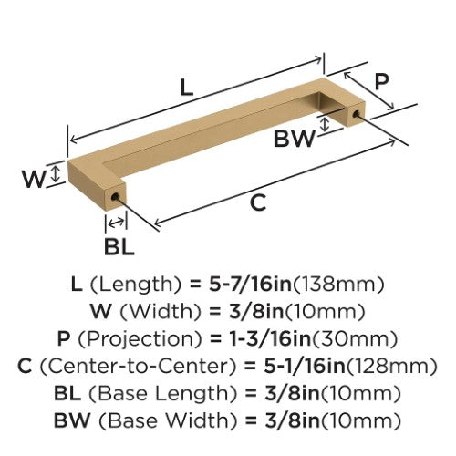 Monument Aluminum Champagne Bronze Cabinet Pull 11