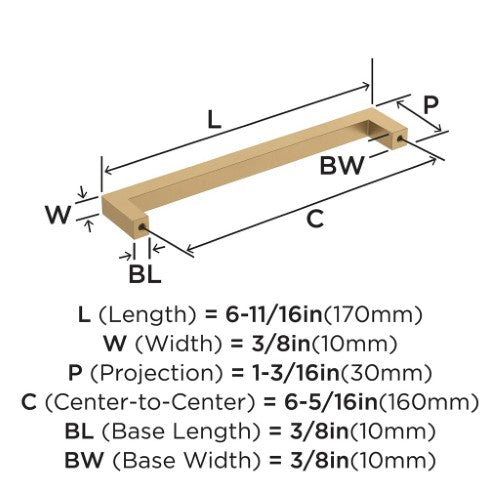 Monument Aluminum Champagne Bronze Cabinet Pull 12